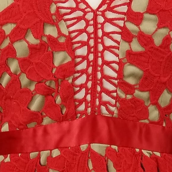 EVENING V NECK CROCHET DRESS - Picture 4 of 5